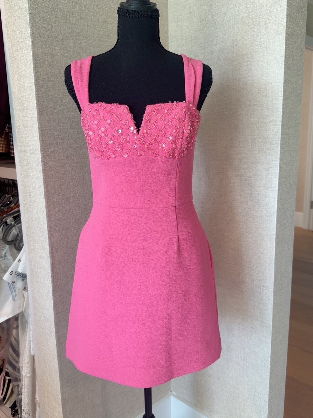 Rebecca Vallance Pink Embellished Mini Dress AU8 / US4